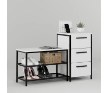 Купить - пуф и банкетку  Тумба для обуви Fenster Дакара 108 Черная ДСП Белое