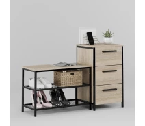 Купить - пуф и банкетку  Тумба для обуви Fenster Дакара 108 Черная ДСП Дуб сонома