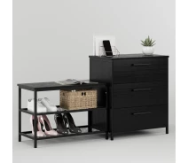 Купить - пуф и банкетку  Тумба для обуви Fenster Дакара 128 Черная ДСП Черное