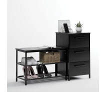 Купить - пуф и банкетку  Тумба для обуви Fenster Дакара 108 Черная ДСП Черное