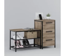 Купить - пуф и банкетку  Тумба для обуви Fenster Дакара 128 Черная ДСП Аликанте