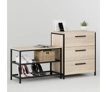 Купить - пуф и банкетку  Тумба для обуви Fenster Дакара 128 Черная ДСП Дуб сонома