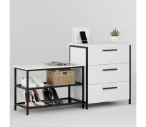 Купить - пуф и банкетку  Тумба для обуви Fenster Дакара 128 Черная ДСП Белое