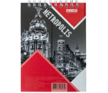 Купить -  Блокнот на пружине сверху METROPOLIS А6 48 л клетка картонная обложка красный (BM2464510105)