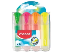 Купить -  Текстмаркер FLUO PEPS Ultra Soft TRANSPARENT набор 4 шт блистер ассорти (MP745947)