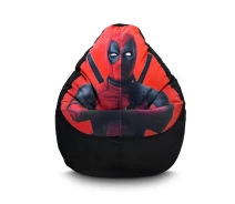 Купить - бескаркасную мебель  Кресло мешок iPuff ''Deadpool'' Флок XXL (90х125 см)