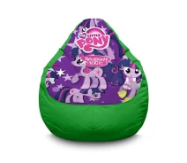 Купить - бескаркасную мебель  Кресло мешок iPuff ''My Little Pony. Twilight Sparkle and star'' Оксфорд XXXL (100х135 см) Зелёный