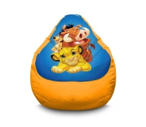 Купить - бескаркасную мебель  Кресло мешок iPuff ''Lion King. Simba. Timon and Pumbaa. Blue'' Оксфорд XL (80х110 см) Желтый