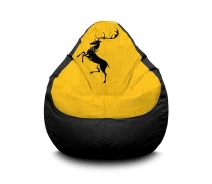 Купить - бескаркасную мебель  Кресло мешок iPuff ''Game of Thrones. House Baratheon'' Оксфорд XXL (90х125 см) Черный