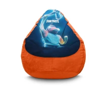 Купить - бескаркасную мебель  Кресло мешок iPuff ''Fortnite. Fishstick'' Флок XXL (90х125 см) Оранжевый