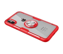 Купить - чехол для смартфона  TPU+PC чехол Deen CrystalRing for Magnet (opp) для iPhone XS (5.8";) (Бесцветный / Красный) (908389)