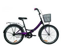Купить - велосипед и аксессуар  24" FORMULA SMART С КОРЗИНОЙ 2020, Рама 15, черно-фиолетовый, ES1211