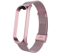 Купить - аксессуар к смарт-чсасам  Ремешок Milanese Loop Strap для Xiaomi Mi Band 5 / 6  Rose Gold