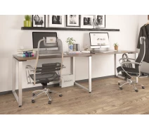 Купить - стол ПК  Двойной письменный стол Loft design Q-135-2 Орех Модена