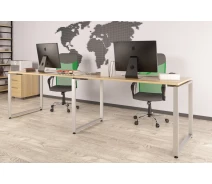 Купить - стол ПК  Двойной письменный стол Loft design Q-135-2 Дуб Борас