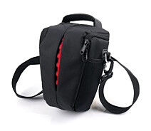 Купить - сумку для фото- и видео Сумка для фотоаппарата универсальная противоударная черная с красным ( код: IBF035BR )
