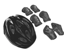 Купить - комплект защитной экипировки  Комплект шлем и защита Sports Helmet размер S-M Черный 2-14 лет с регулировкой по объему (F18476/C34590)