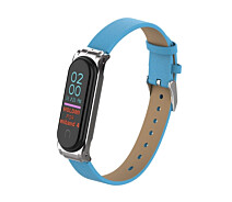 Купить - аксессуар к смарт-чсасам  Ремешок кожаный XOKO для Mi Band 3/4 Blue
