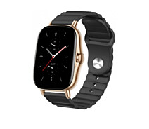 Купить - аксессуар к смарт-чсасам  Ремешок  для Amazfit BIP | Bip Lite | Bip U / Pro/ Mini | GTS | GTS 2 (E) | GTR 42mm силиконовый 20мм Wave Черный BeWatch (1010701)