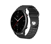 Купить - аксессуар к смарт-чсасам  Ремешок силиконовый 22мм  для Xiaomi Amazfit Stratos 3 | GTR 47 | GTR 2  Wave BeWatch Черный (1020701)
