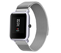 Купить - аксессуар к смарт-чсасам  Ремешок для Amazfit BIP | Bip Lite | Bip U / Pro/ Mini | GTS | GTS 2 | Gtr 42mm миланская петля 20мм Milanese loop Серебристый BeWatch (1010205)
