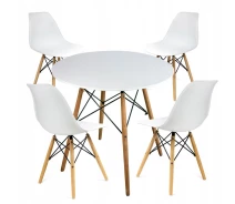 Купить - обеденный стол  Комплект мебели Jumi Scandinavian Design White стол и кресла 4 шт.