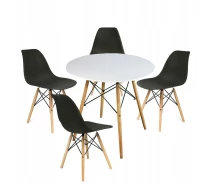Купить - обеденный стол  Комплект мебели Jumi Scandinavian Design White-Black стол и кресла 4 шт.