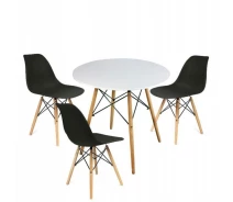Купить - обеденный стол  Комплект мебели Jumi Scandinavian Design White-Black стол и кресла 3 шт.
