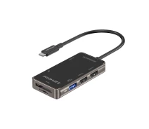 Купить - кардридер  USB-C хаб 7-в-1 Promate PrimeHub-Lite HDMI/USB-C/USB 3.0/2xUSB 2.0/SD/MicroSD Grey (primehub-lite.grey)