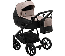Купить - детскую коляску  Коляска 2 в 1 Bair Kiwi кожа 100% BK-18/15 капучино - черный