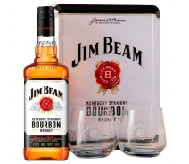 Купить - виски  Виски Jim Beam White 0.7л 40% + 2 стакана