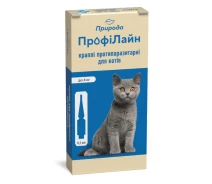 Купить - противопаразитарное средство для кота  Препарат против экто- и эндопаразитов ПрофиЛайн, для котов до 4 кг упаковка (4 пипетки) Природа BGL-PV-42