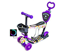Купить - самоката  Самокат-беговел с родительской ручкой Scooter Scale Sports 5 в 1 Оригинал Фиолетовый