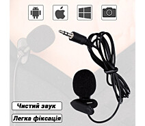 Купить - микрофон для караоке  Петличный микрофон мини Lavalier 043MJH MicroPhone 3.5mm jack с зажимом Черный