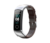Купить - аксессуар к смарт-чсасам  Ремешок Deexe Leather Strap для Huawei Honor Band 5 - Dark Brown