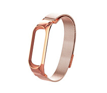 Купить - аксессуар к смарт-чсасам  Ремешок для фитнес браслета Xiaomi Mi Band 5 и 6 Milanese design Rose gold