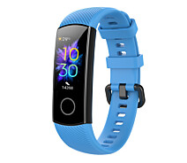 Купить - аксессуар к смарт-чсасам  Ремешок для фитнес-браслета Honor Band 4 и 5 голубой (07.04.01.BL)