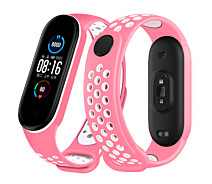 Купить - аксессуар к смарт-чсасам  Ремешок для фитнес-браслета Xiaomi Mi Band 3 и 4 Nike Design Pink with white