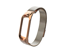 Купить - аксессуар к смарт-чсасам  Ремешок для фитнес браслета Xiaomi Mi Band 3 и 4 Milanese design Rose gold