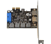 Купить - контроллер для компьютера  Плата расширения Frime (ECF-PCIEtoUSB006.LP) PCI-E to USB3.0 (2 порти) 3A/порт+19pin NEC720201