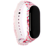 Купить - аксессуар к смарт-чсасам  Ремешок MiJobs для Xiaomi Mi Band 3 Силикон Розовые Цветы / Бабочки