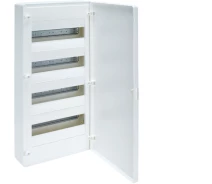 Купить - распределительный щит и шкаф  Щиток 48 модульный наружный с белой дверцей Hager Golf VS412PD щит пластиковый распределительный накладной (3236)