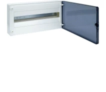 Купить - распределительный щит и шкаф  Щиток 22 модульный наружный с прозрачной дверцей Hager Golf VS122TD щит пластиковый распределительный накладной (3252)