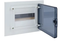 Купить - распределительный щит и шкаф  Щиток 8 модульный встраиваемый с прозрачной дверцей Hager Golf VF108TD щит пластиковый распределительный для внутреннего монтажа (3221)