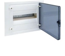 Купить - распределительный щит и шкаф  Щиток 12 модульный встраиваемый с прозрачной дверцей Hager Golf VF112TD щит пластиковый распределительный для внутреннего монтажа (3222)