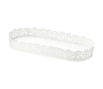 Купить - подсвечник  Блюдо для свечи, овальное белое 35x15см, SAMVERKA IKEA
