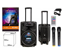 Купить - портативную колонку  Колонка Big LT-1206 bluetooth + 2 микрофона (360х280х560) USB/MP3/FM/BT/TWS Черная (120709)