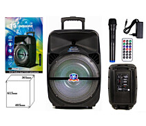 Купить - портативную колонку  Колонка Big LT-1516 bluetooth + микрофон (405х305х615) BT USB/MP3/FM/TWS black (120610)