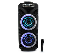 Купить - портативную колонку  Портативная Bluetooth колонка KIMISO QS 224 7962 с микрофоном и подсветкой Черная