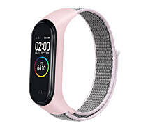 Купить - аксессуар к смарт-чсасам  Ремешок для mi band 4 ми бенд 3 нейлоновый пудровый